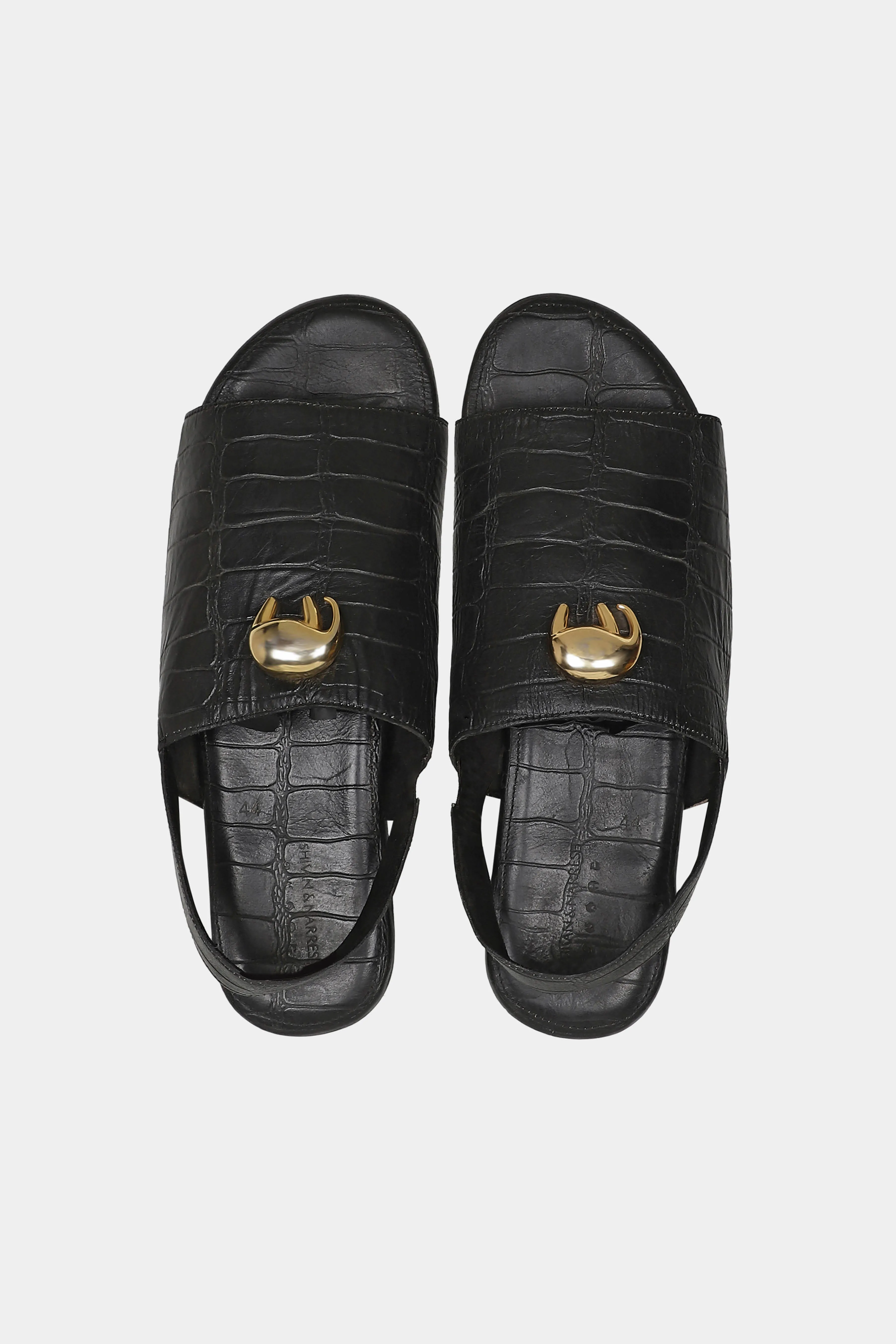 Noir Saf Leather Slingback Mules