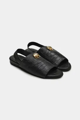 Noir Saf Leather Slingback Mules