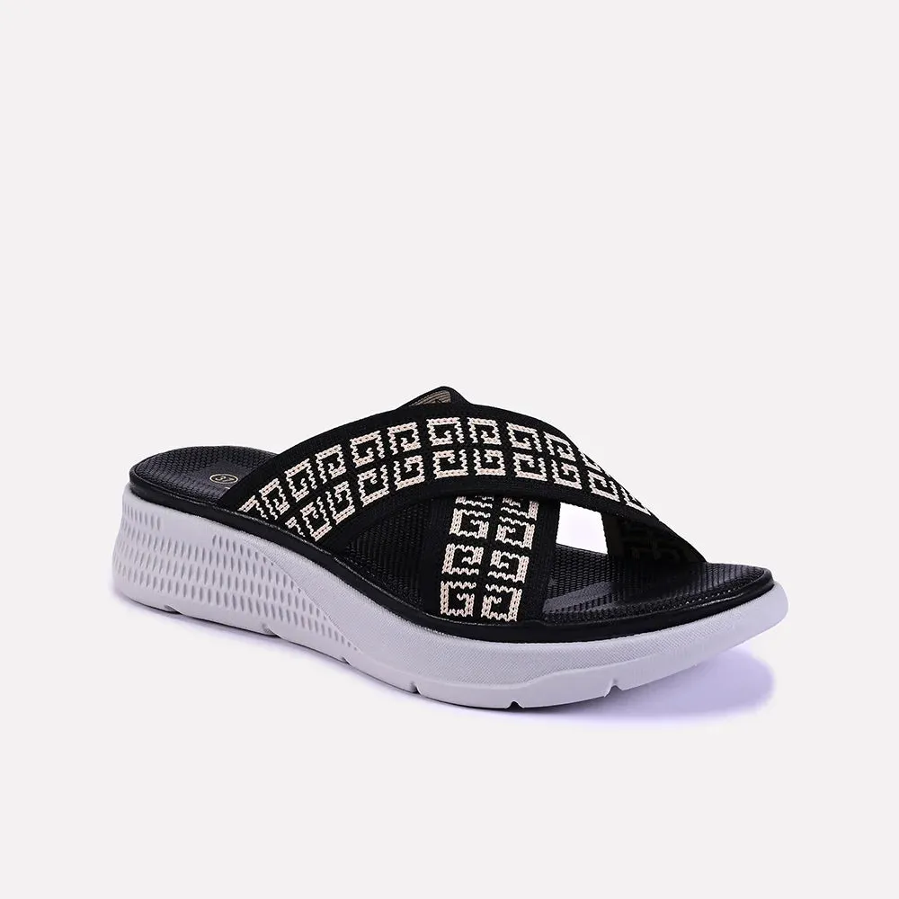 Poppy Black Casual Slippers 0412620
