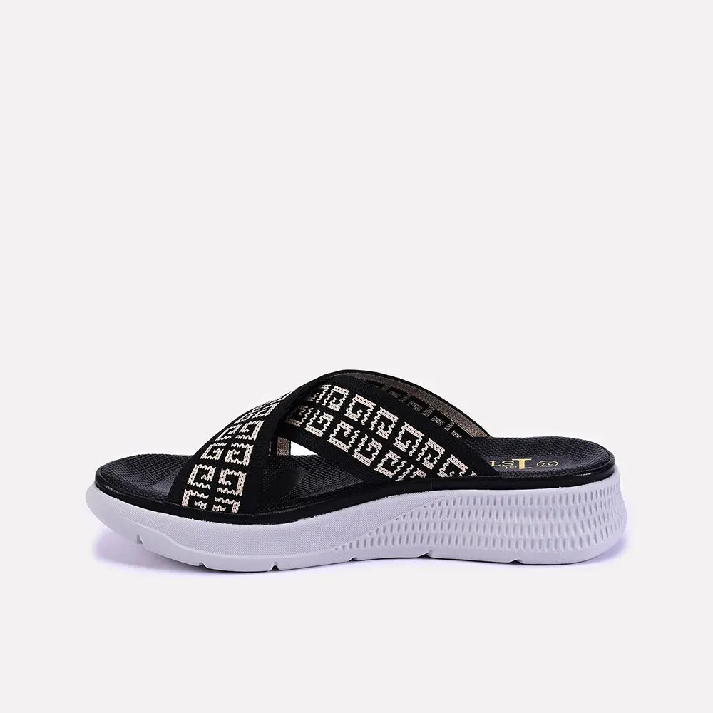 Poppy Black Casual Slippers 0412620