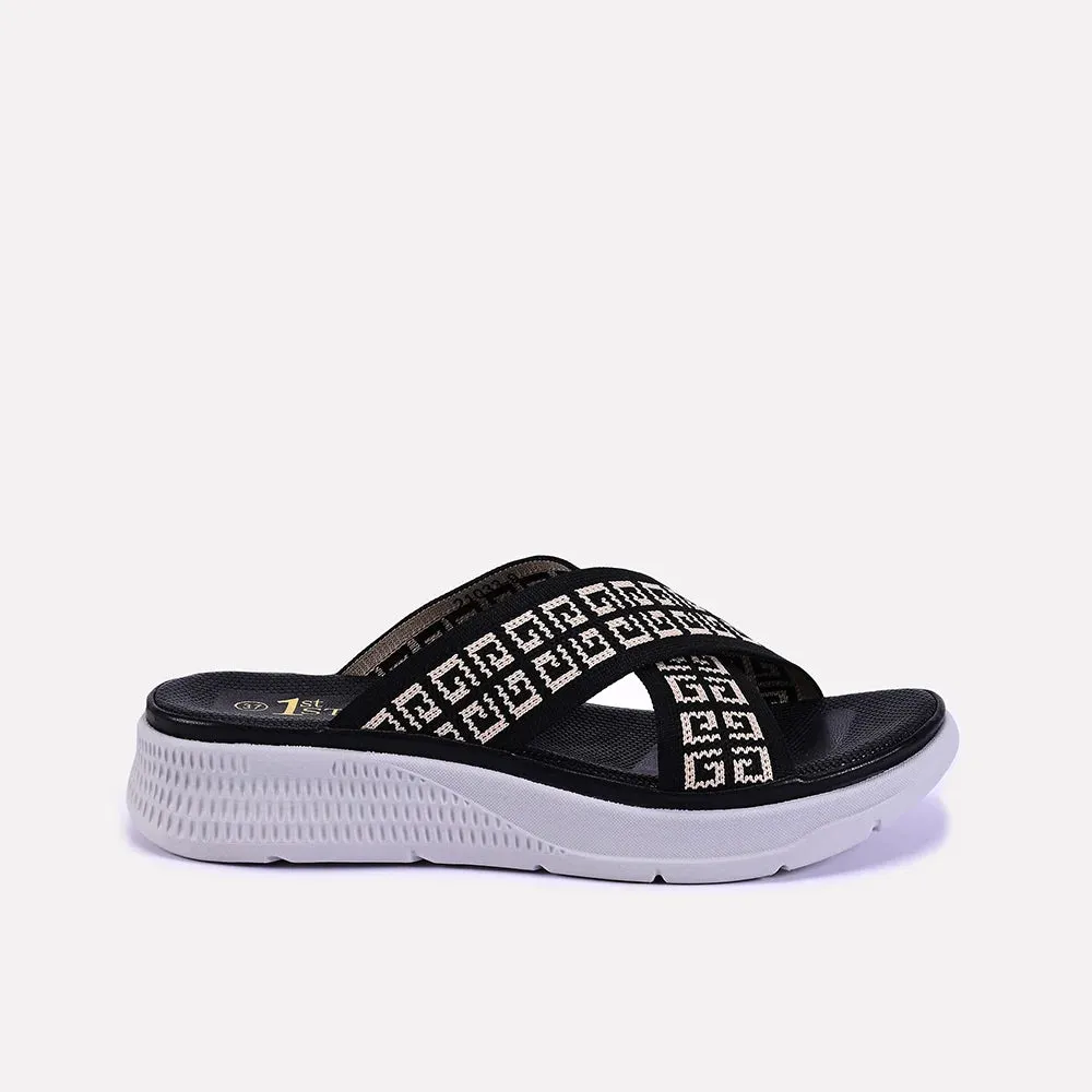 Poppy Black Casual Slippers 0412620