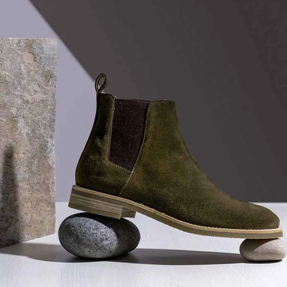 Saint G Olive Suede Chelsea Boots