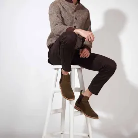 Saint G Olive Suede Chelsea Boots