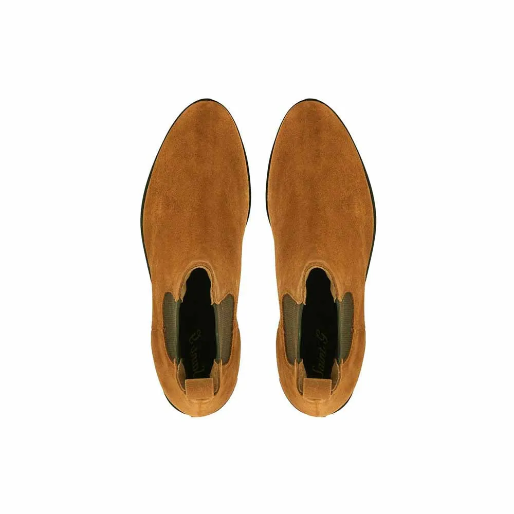 Saint G Solid Tan Leather Ankle Boots