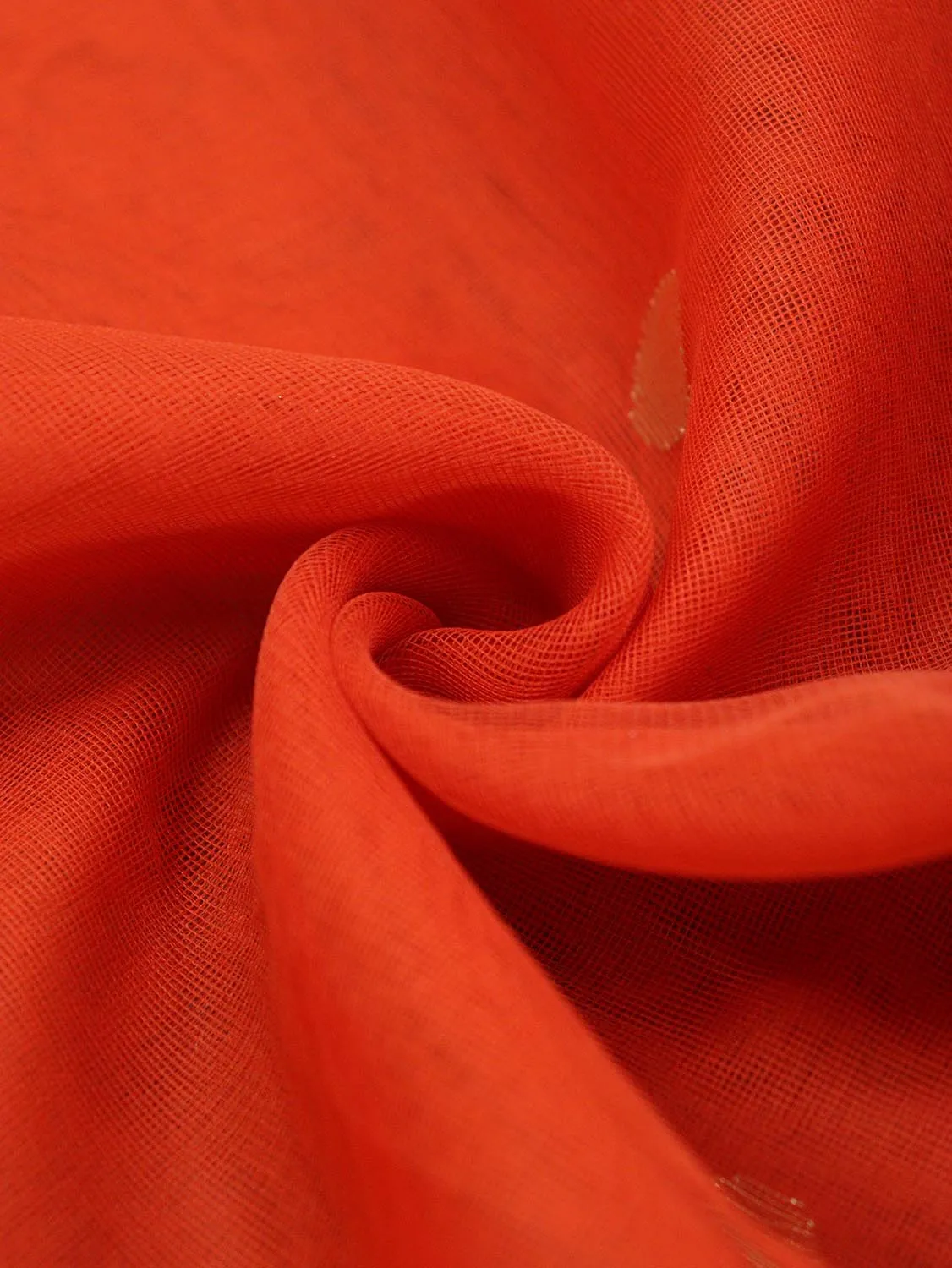 Stunning Orange Banarasi Net Fabric with Intricate Booti Design (1 Mtr)