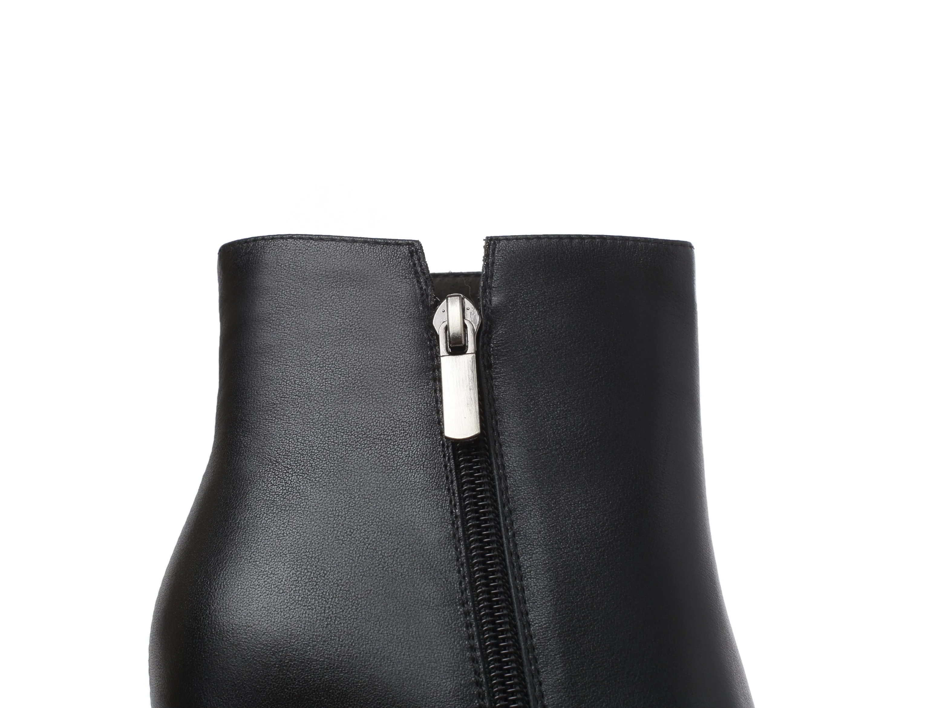 TinaCus Women's Genuine Leather Clear Pointed Toe Handmade Side Zip Up Sexy High Stiletto Heel Ankle Booties with Platform